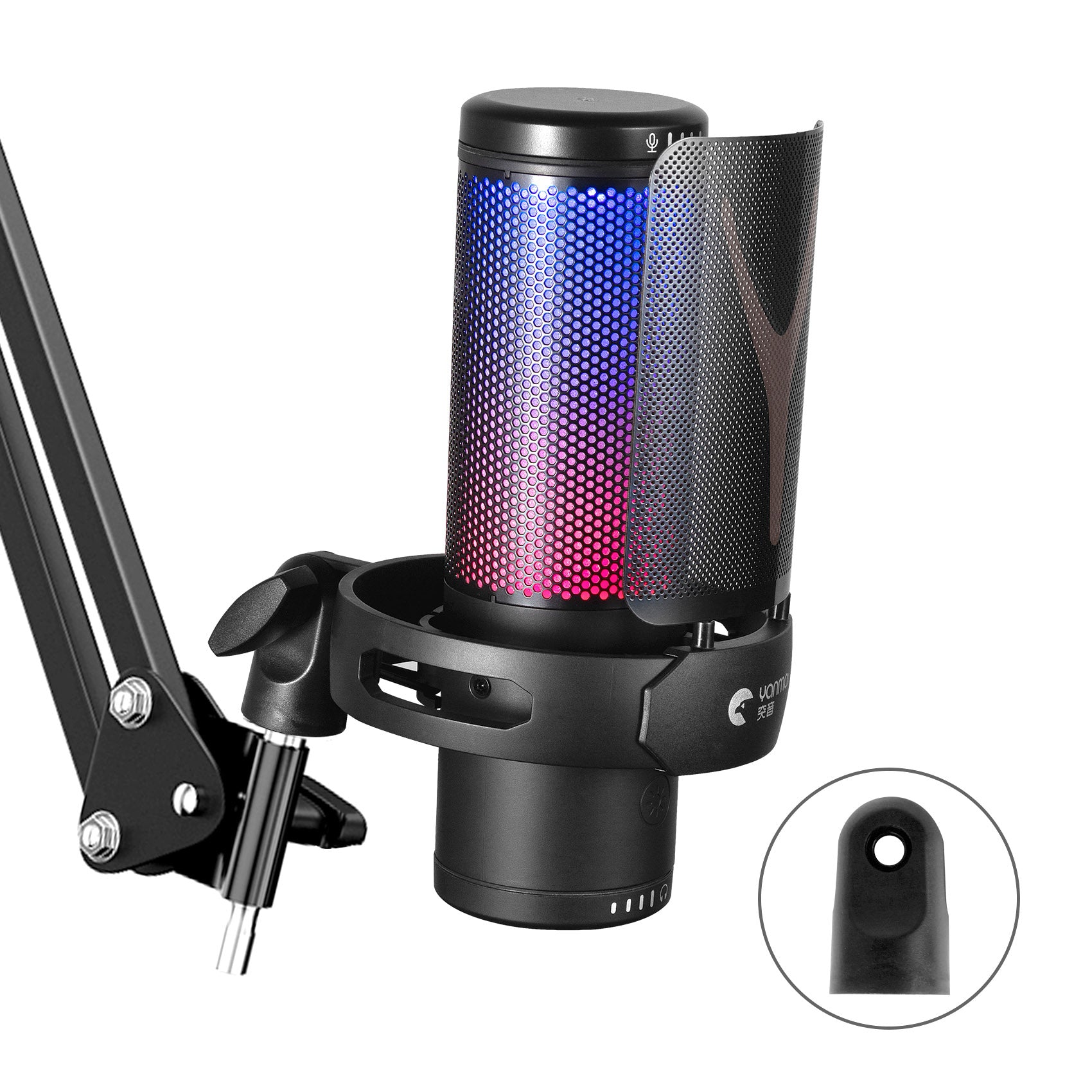 YANMAI GM7 RGB Gaming Condenser Mic Cell Phone Karaoke Microphone Real-Time Monitor Streaming Condenser Microphone YANMAI GM7 RGB Gaming Condenser Mic Cell Phone Karaoke Microphone Real-Time Monitor Streaming Condenser Microphone